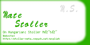 mate stoller business card